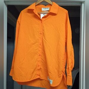 The Giving Movement Women's Size S/M Bright Orange Button-Down Shirt New